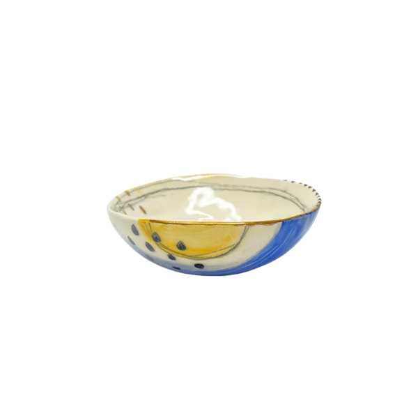 Trinket Dish Blue & Yellow