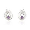 Ebb and Flow Silver Stud Earrings with Amethyst - Image 2