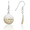 Round Silver and Gold Confetti Drop Earrings - Image 2