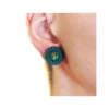 Rossette Stud Earrings (Green) - Image 2