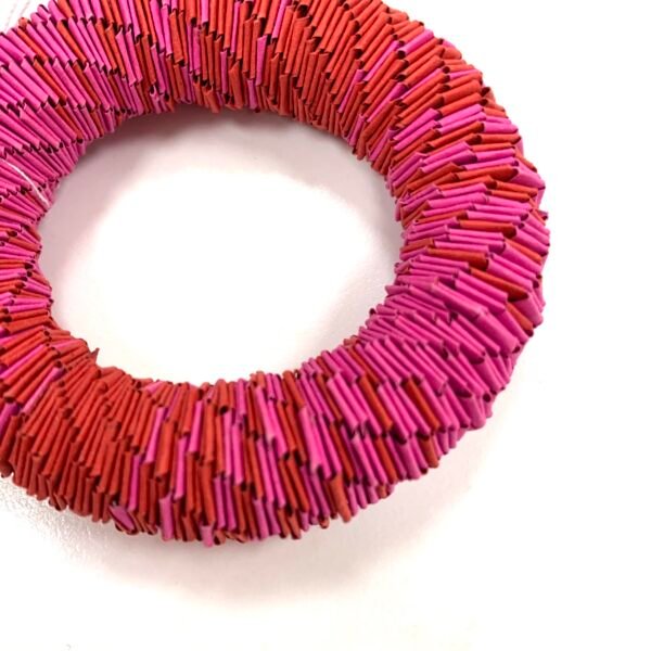 Pink and Red Paper Bracelet - Image 2