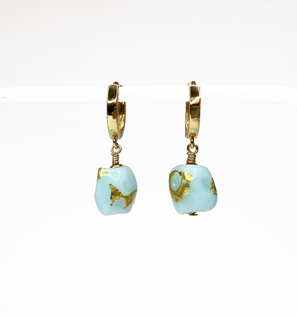 Blue/Gold Fragment Earrings