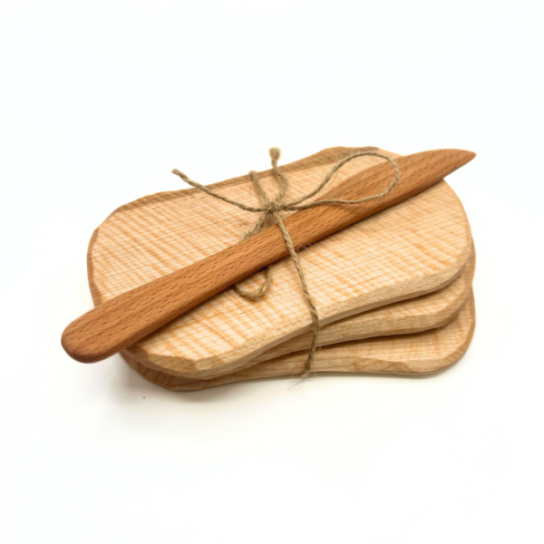 Set of 3: butter boards and butter paddle
