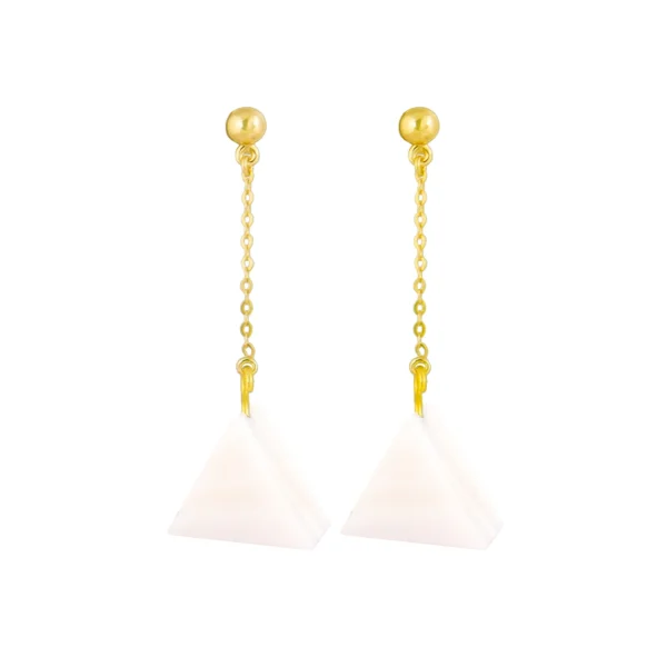 Mother of Pearl Triangle Drop Earrings
