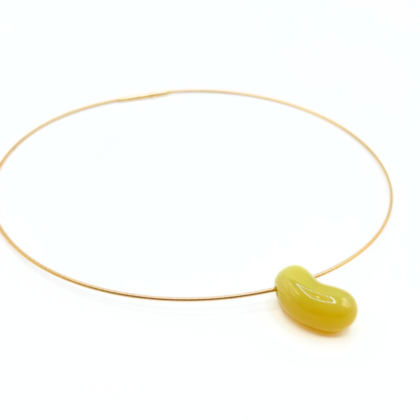 Jelly Bean Necklace, Yellow Agate
