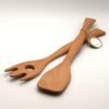Salad servers Beech hand carved - Image 2