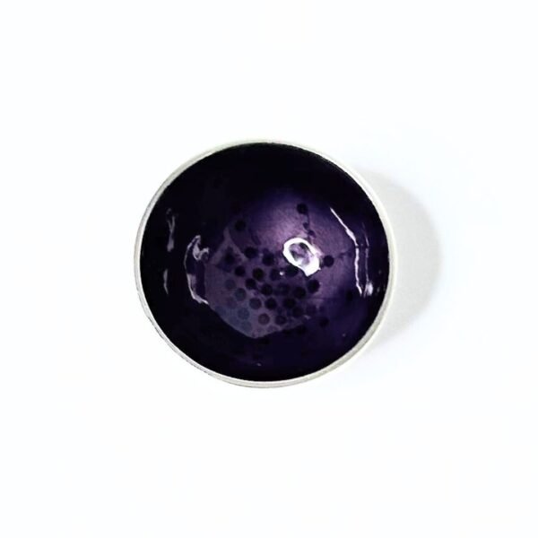 Silver bowl with purple vitreous enamel