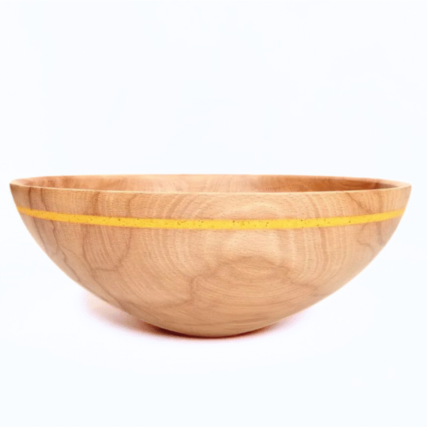 Medium Beech Bowl with orange glass inlay by Eoghan Leadbetter