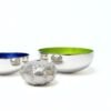 Grass silver bowl with vitreous enamel - Image 4