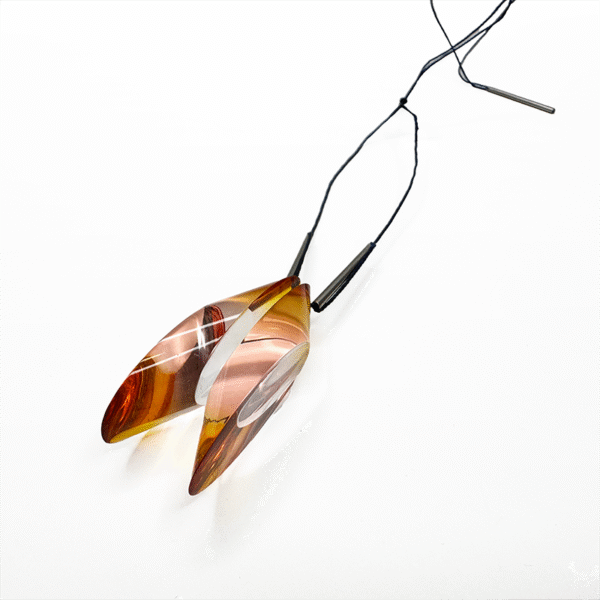Necklace Double Slice Orange / Pink