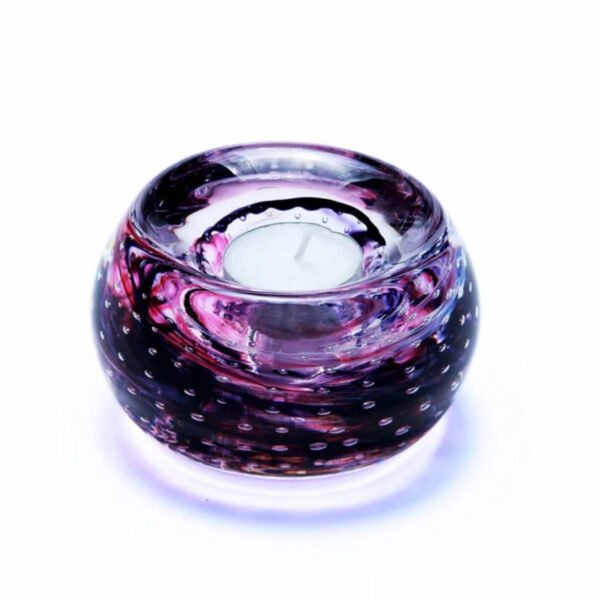 Glass tea light holder