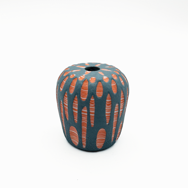 Mini teal and orange vessel