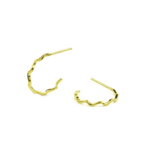 Corrugated Gold Earrings 1 Line