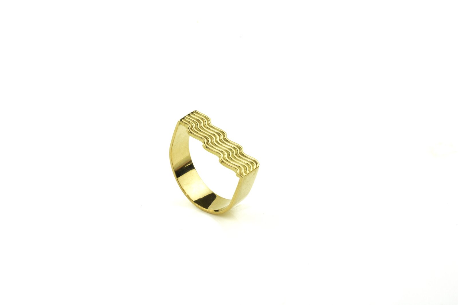 Corrugated Gold Ring - Image 3