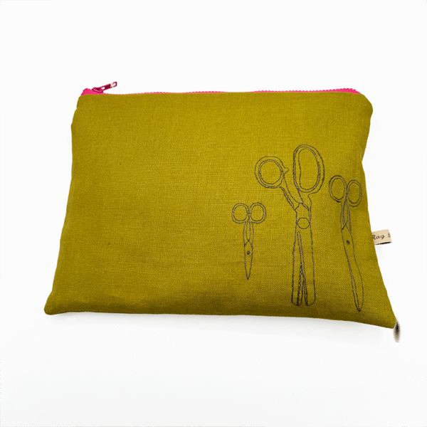 Embroidered Pouch Green Big