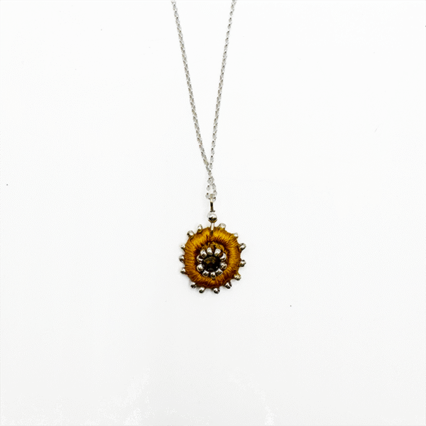 Embroidered pendant yellow