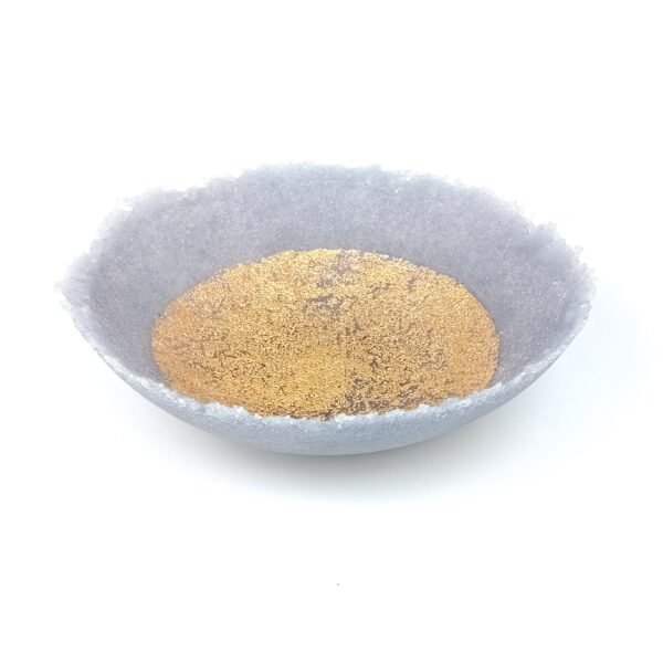 Pate de Verre Glass Bowl Lilac and Gold
