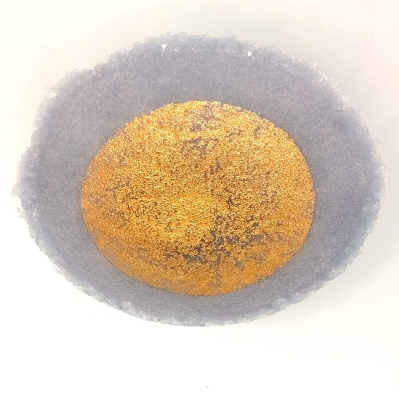 Pate de Verre Glass Bowl Lilac and Gold - Image 2