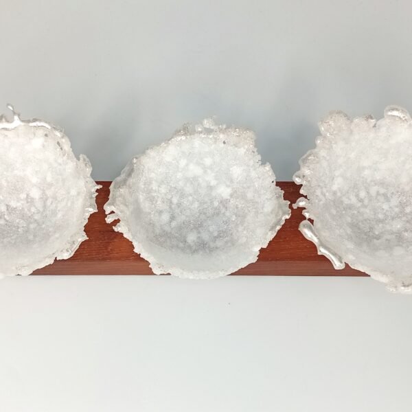 Set of 3 Pate de Verre Tealights