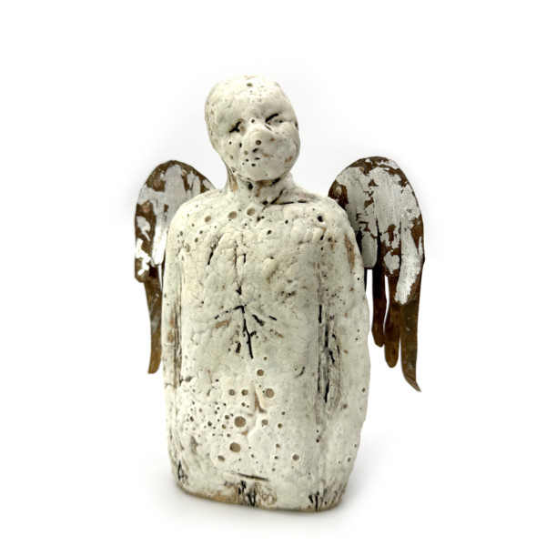 Winged Sculptural Figure in Pale Green