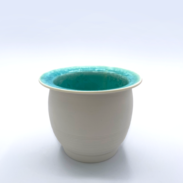 Turquoise Classic Carved Porcelain and Crystalline Glazed Vessel