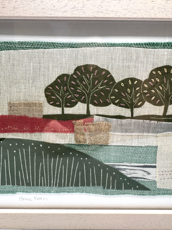 'Home Farm' Framed Hand Stitched Collage on Irish Linen - Image 2