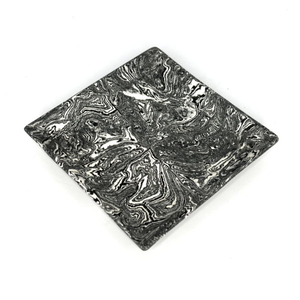 Pigmented Black & White Clay Square Plate