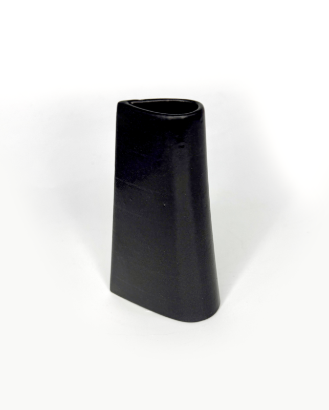 Small Stoneware Black Nerikomi Stem Vase