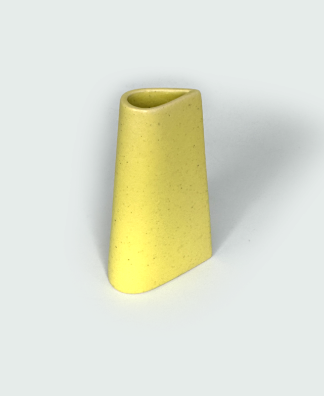 Small Stoneware Yellow Nerikomi Stem Vase