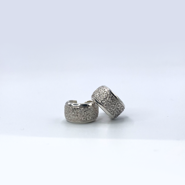 Crescent Moon Silver / Freshwater Pearl Earrings