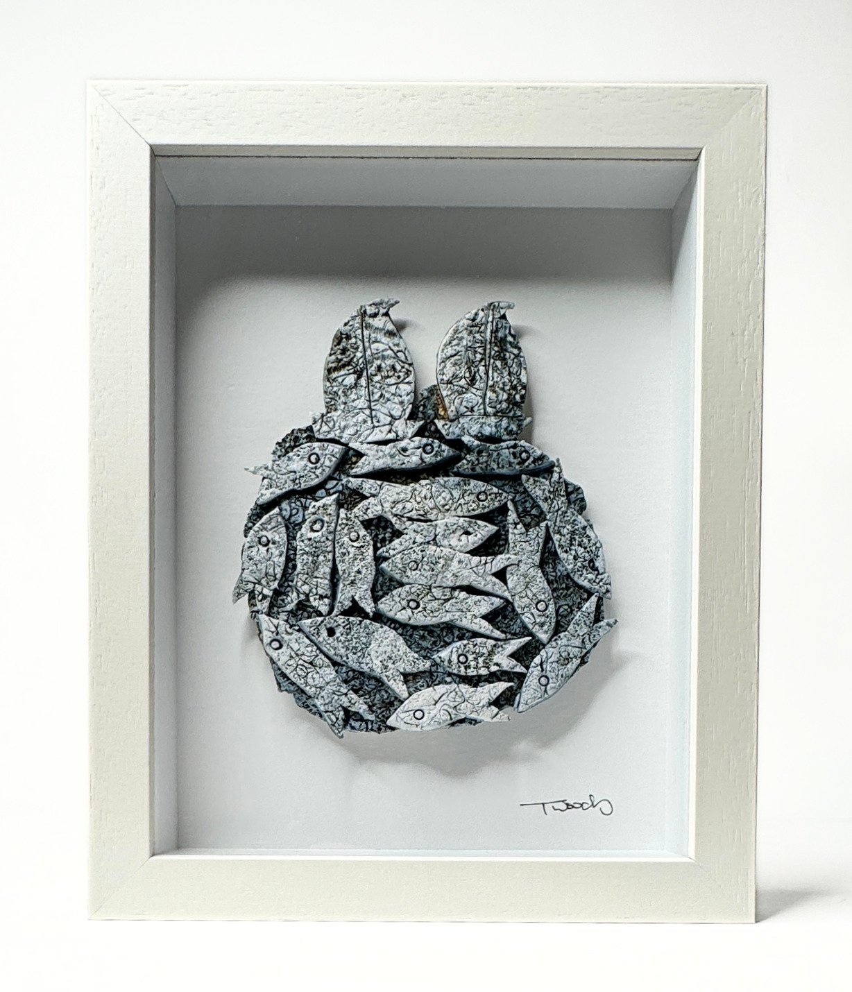 Framed Ceramic Fish Sculpture