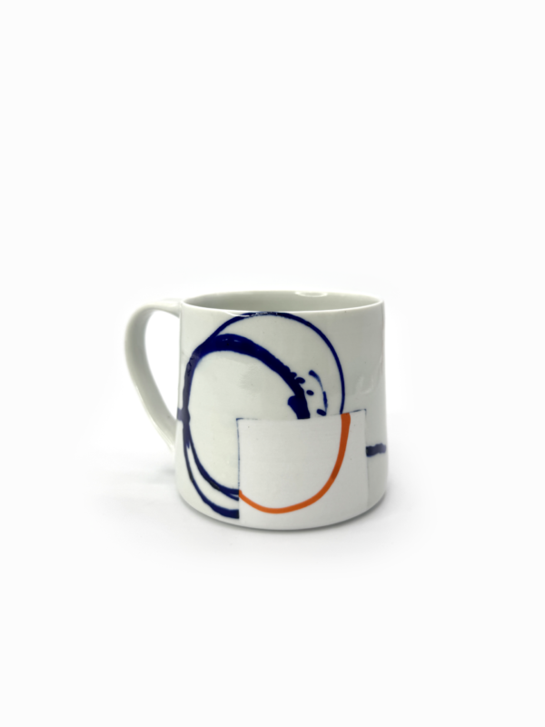 Blue and Orange Porcelain Mugs - Image 2