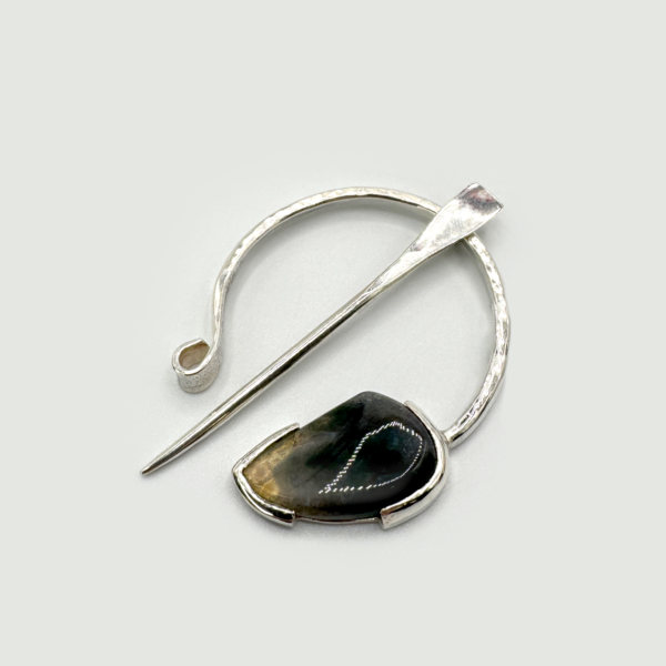 Moss Agate Brooch
