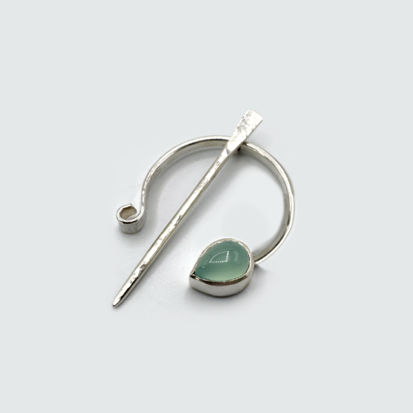Blue Chalcedony Brooch