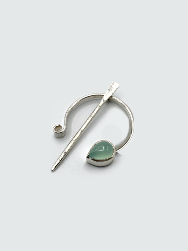 Blue Chalcedony Brooch