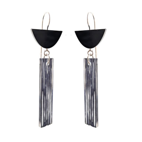 Column Earrings, Black