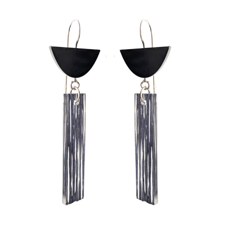 Column Earrings, Black
