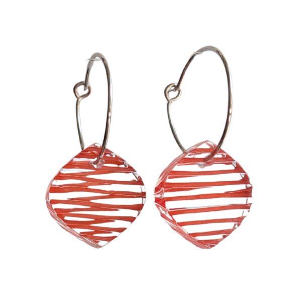 Petal Hoop Earrings, Orange