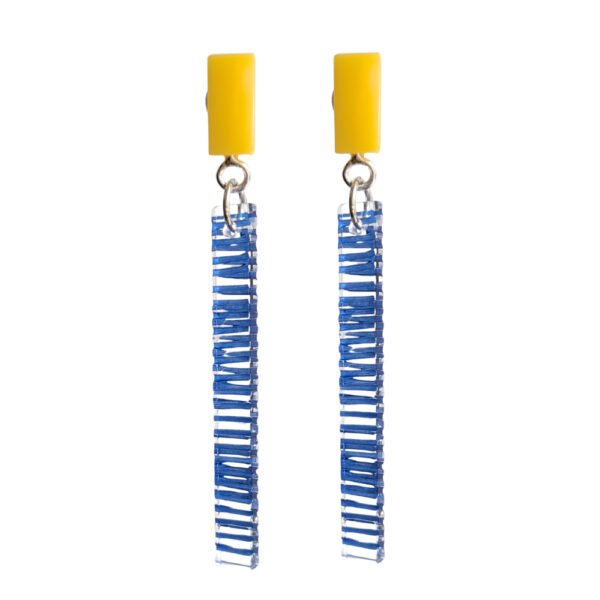 Pop Art Earrings, yellow & blue