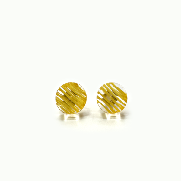 Disc Stud Earrings, yellow