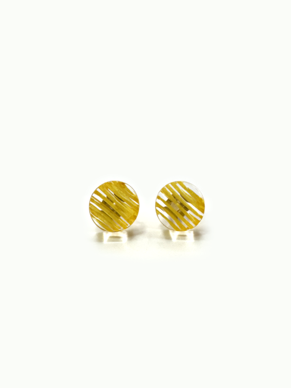 Disc Stud Earrings, yellow