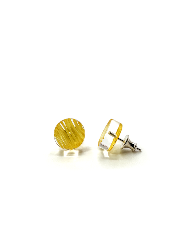 Disc Stud Earrings, yellow - Image 2