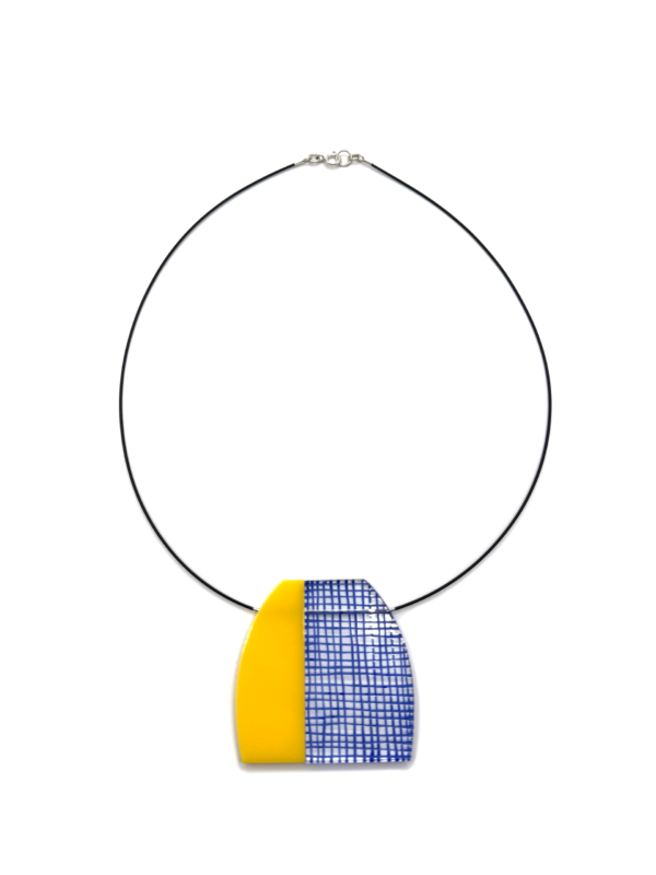Weave Necklace, yellow & blue - Image 2