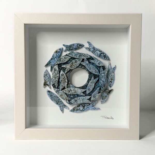 Framed Ceramic Fish Sculpture
