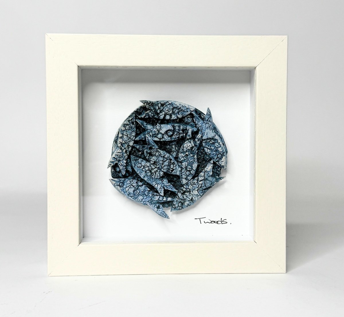 Small Framed Ceramic Fish Sculpture