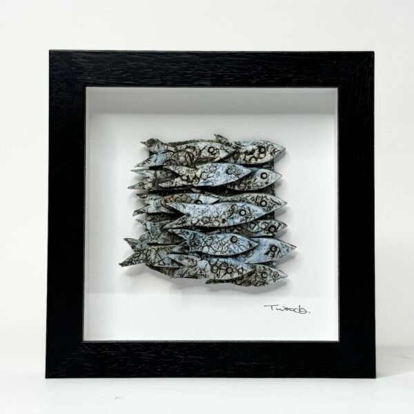 Framed Ceramic Fish Sculpture