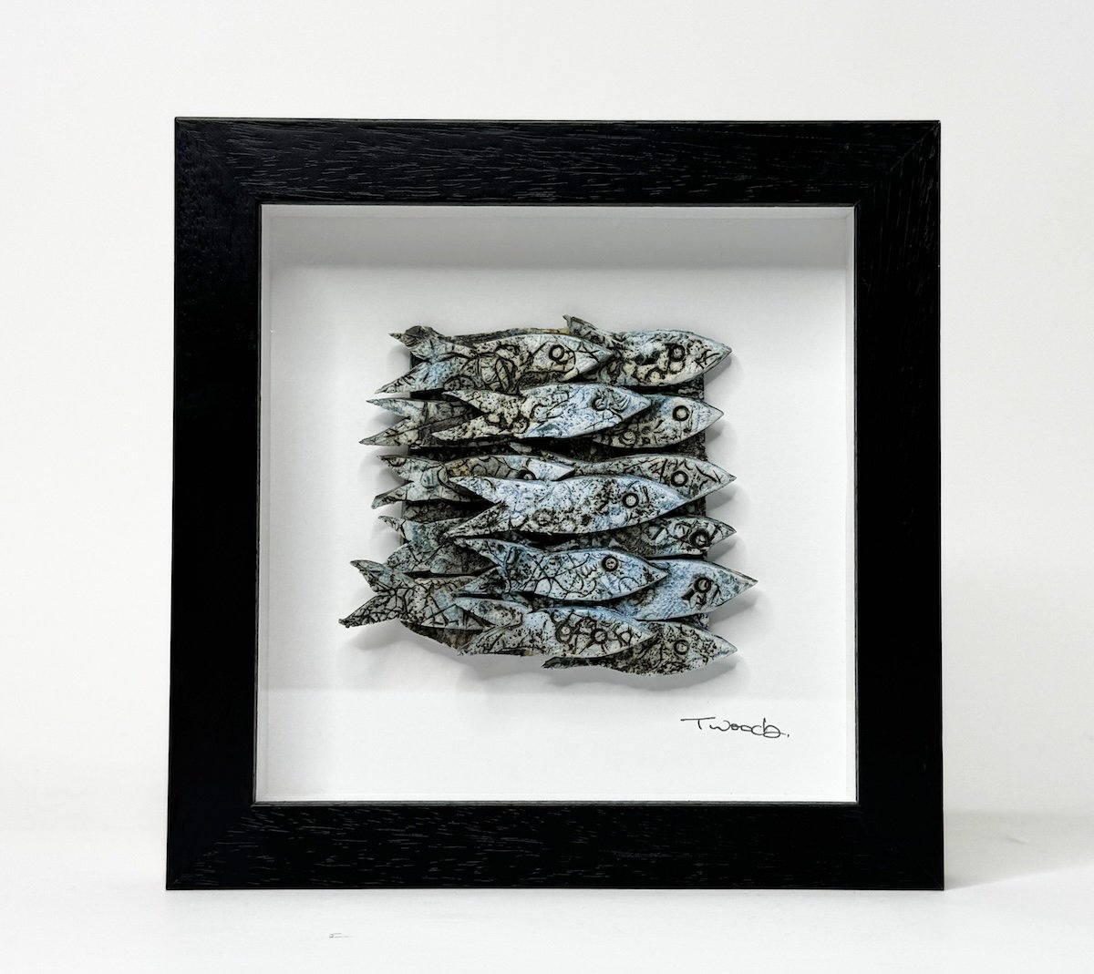 Framed Ceramic Fish Sculpture