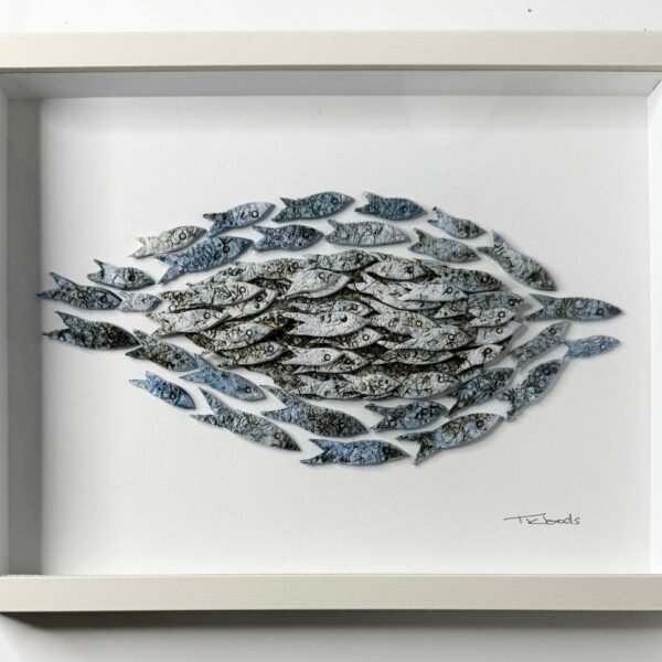 Framed Ceramic Fish Sculpture
