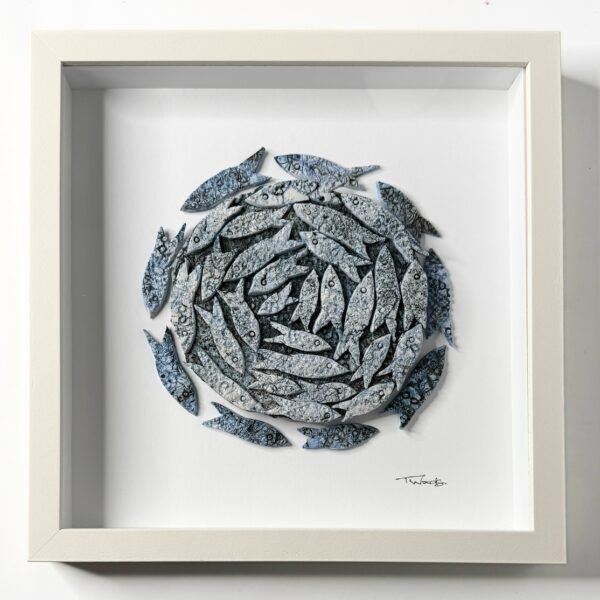 Framed Ceramic Fish Sculpture