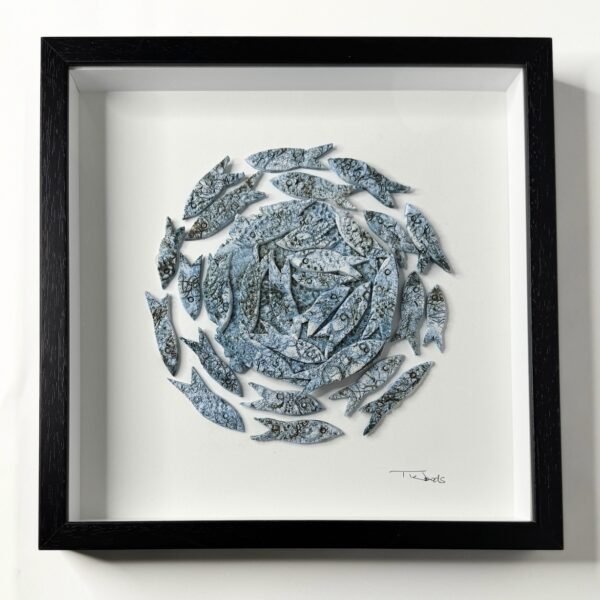 Framed Ceramic Fish Sculpture